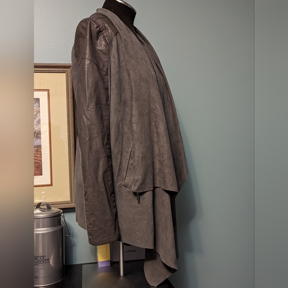 Blank NYC faux suede and leather jacket, size small, gray - Picture 2 of 13